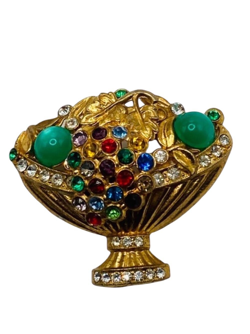 Vintage 1930's-40's Grecian style Urn or Basket with Cascading Rhineston…